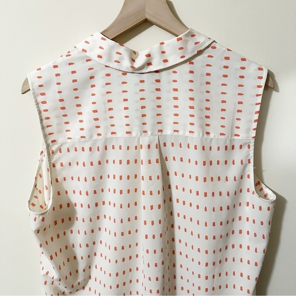 Talbots Nantucket Button Down Tank Blouse Dotted Print Career Womens Sz XL - Picture 5 of 9
